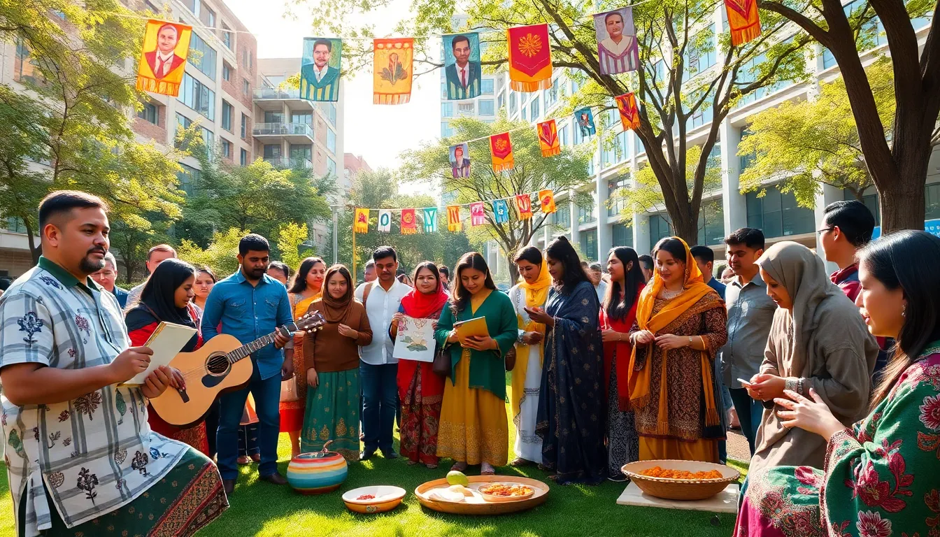 diverse community celebrating Quashiyorker culture in a park.