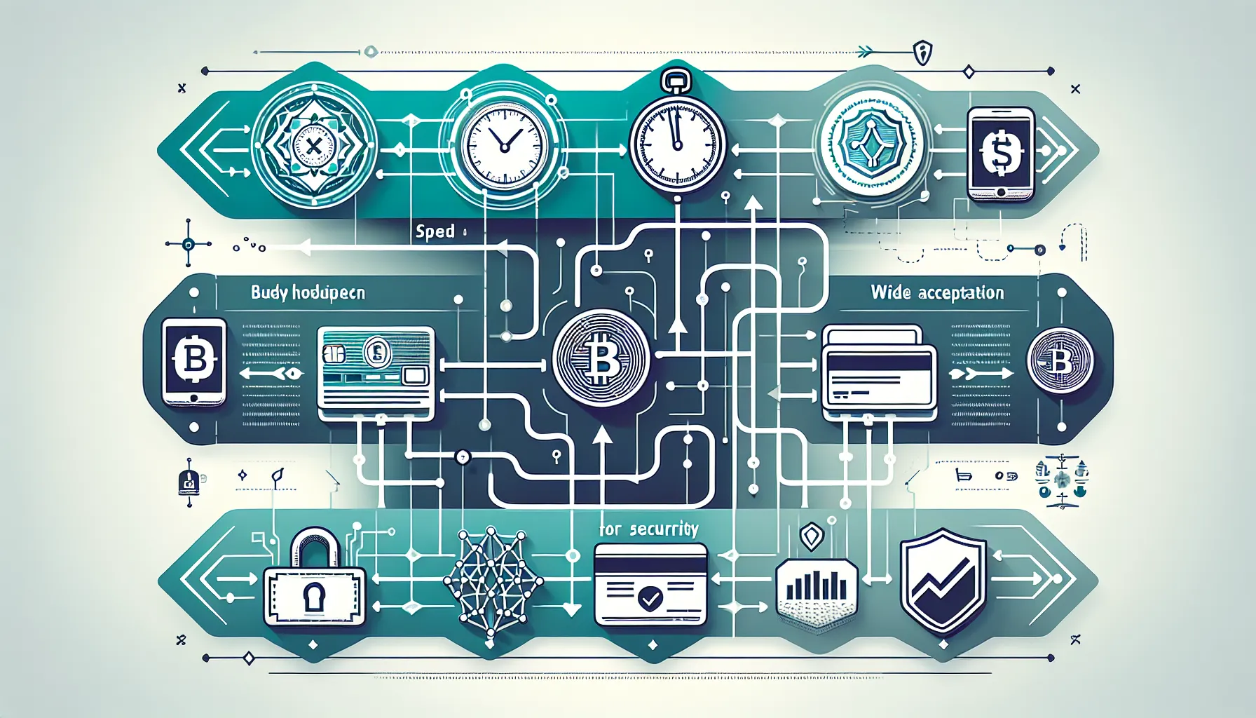 Flowchart showing five key benefits of buying cryptocurrency with bank cards.