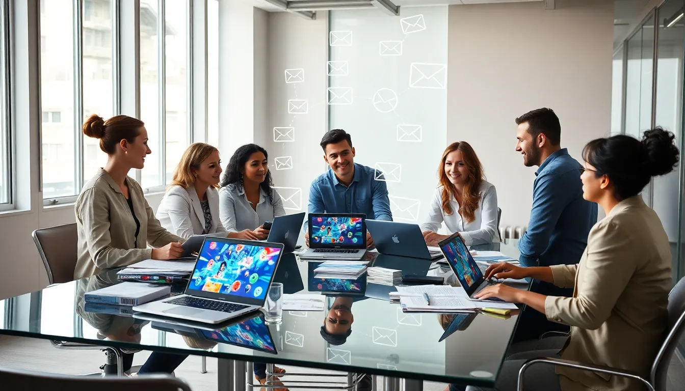 diverse team collaborating on game development in a modern office.