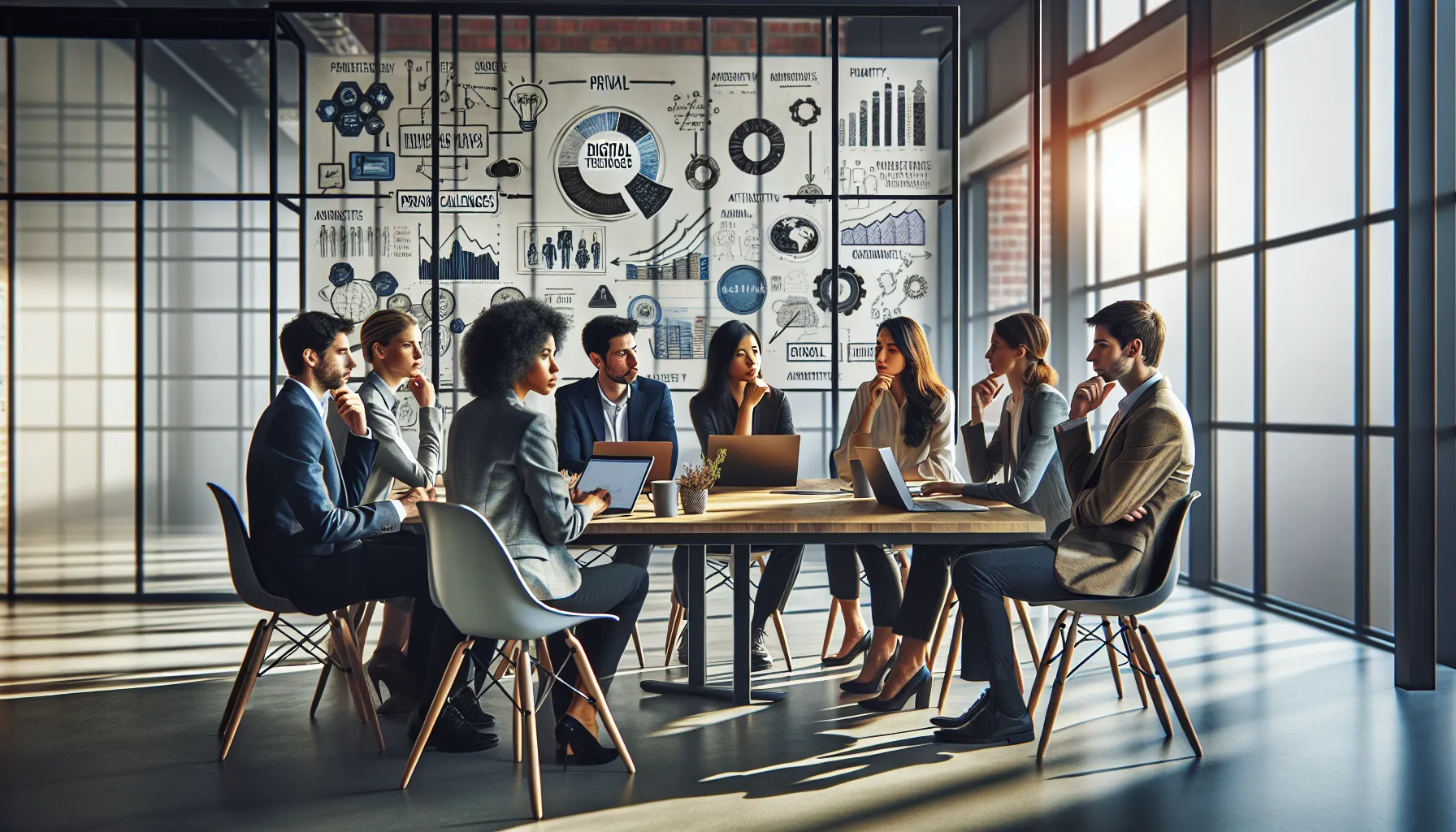 professionals discussing challenges related to cldiaz05 in a modern office.