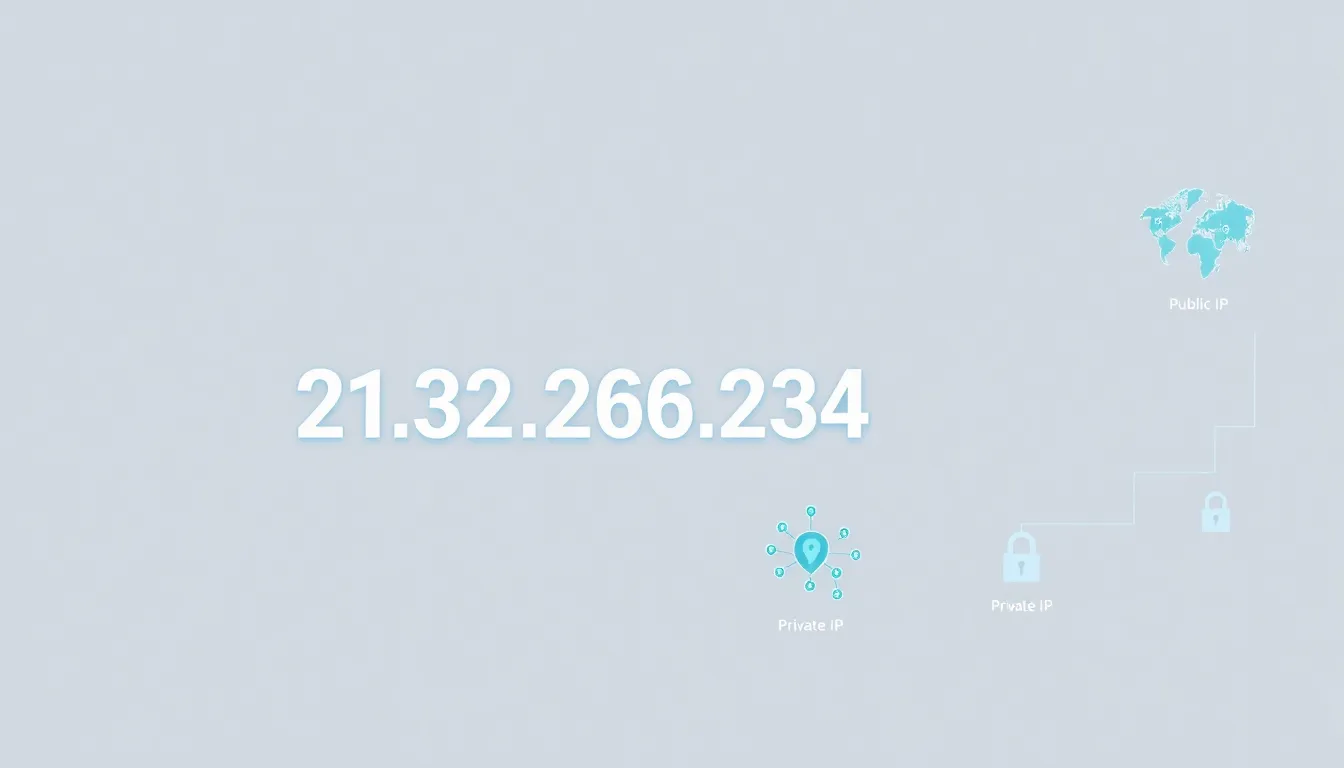 infographic explaining IP addresses with emphasis on '212.32.266.234'.