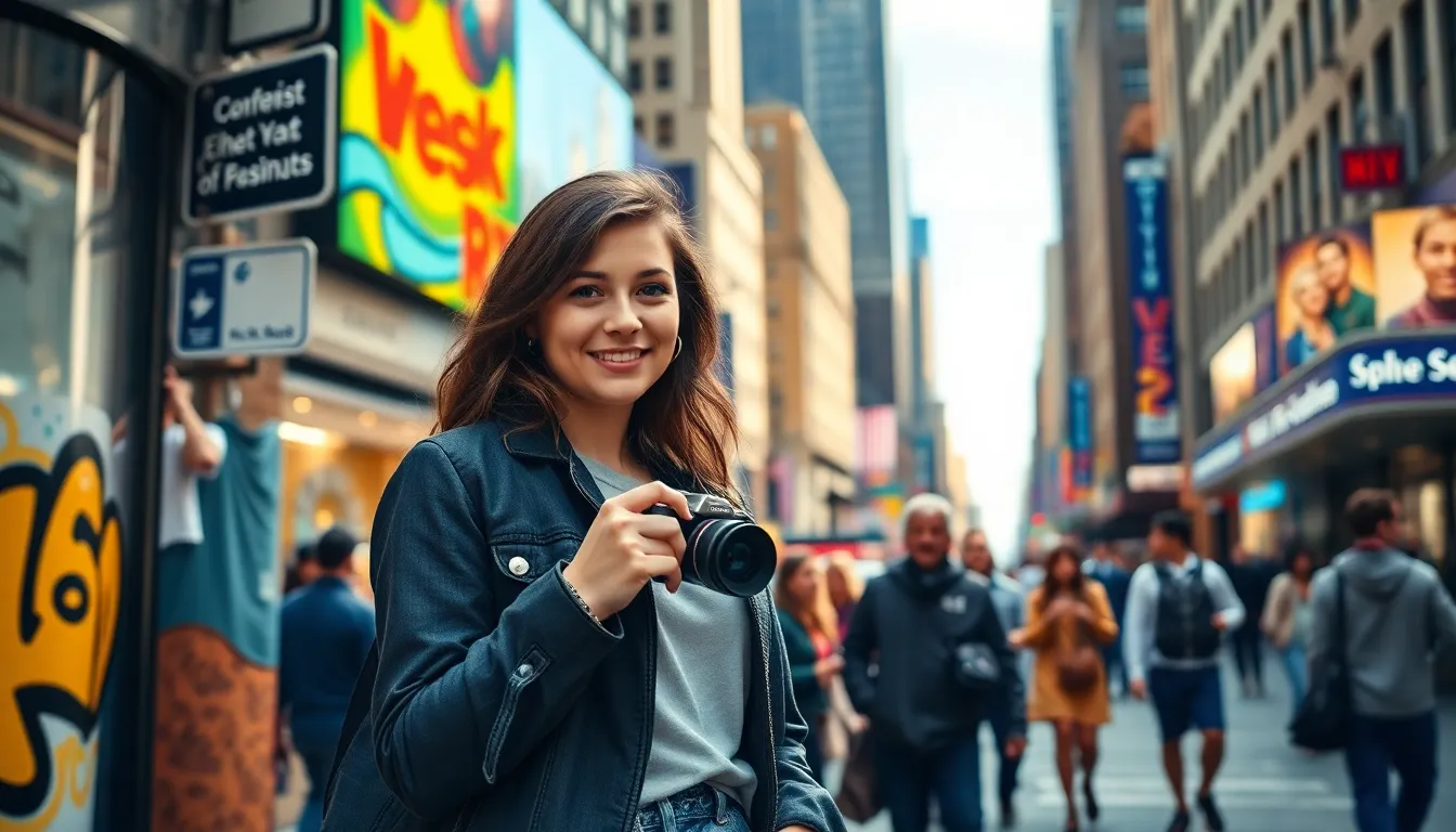 Abbi capturing the vibrant essence of New York City.