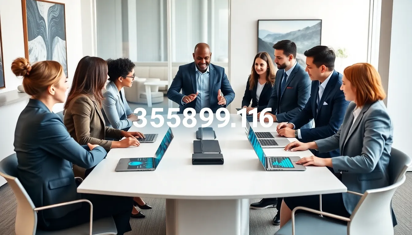 diverse professionals discussing significant trends in a modern office.