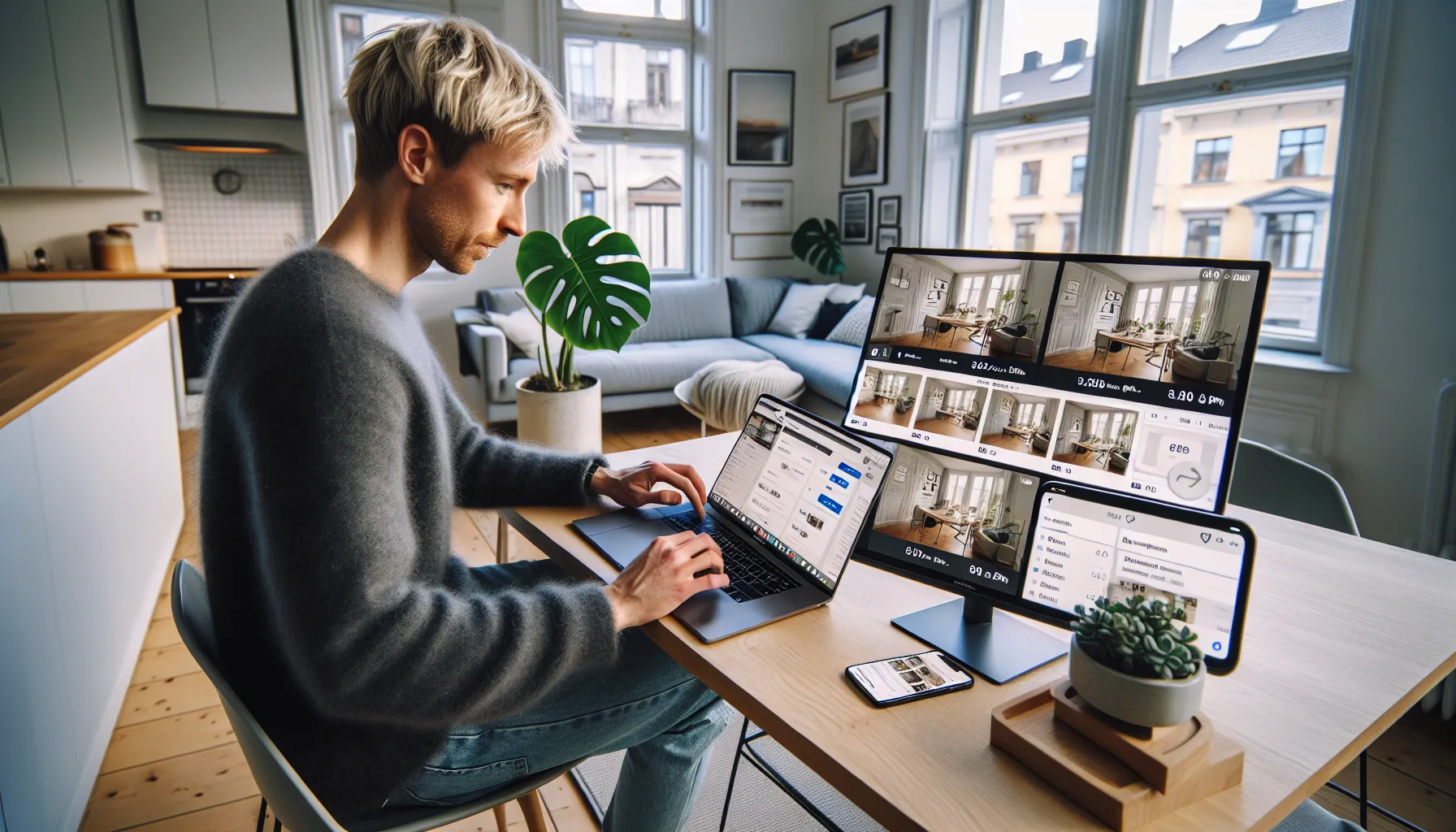 Norwegian homeowner posts a property listing on facebook, instagram, and tiktok.