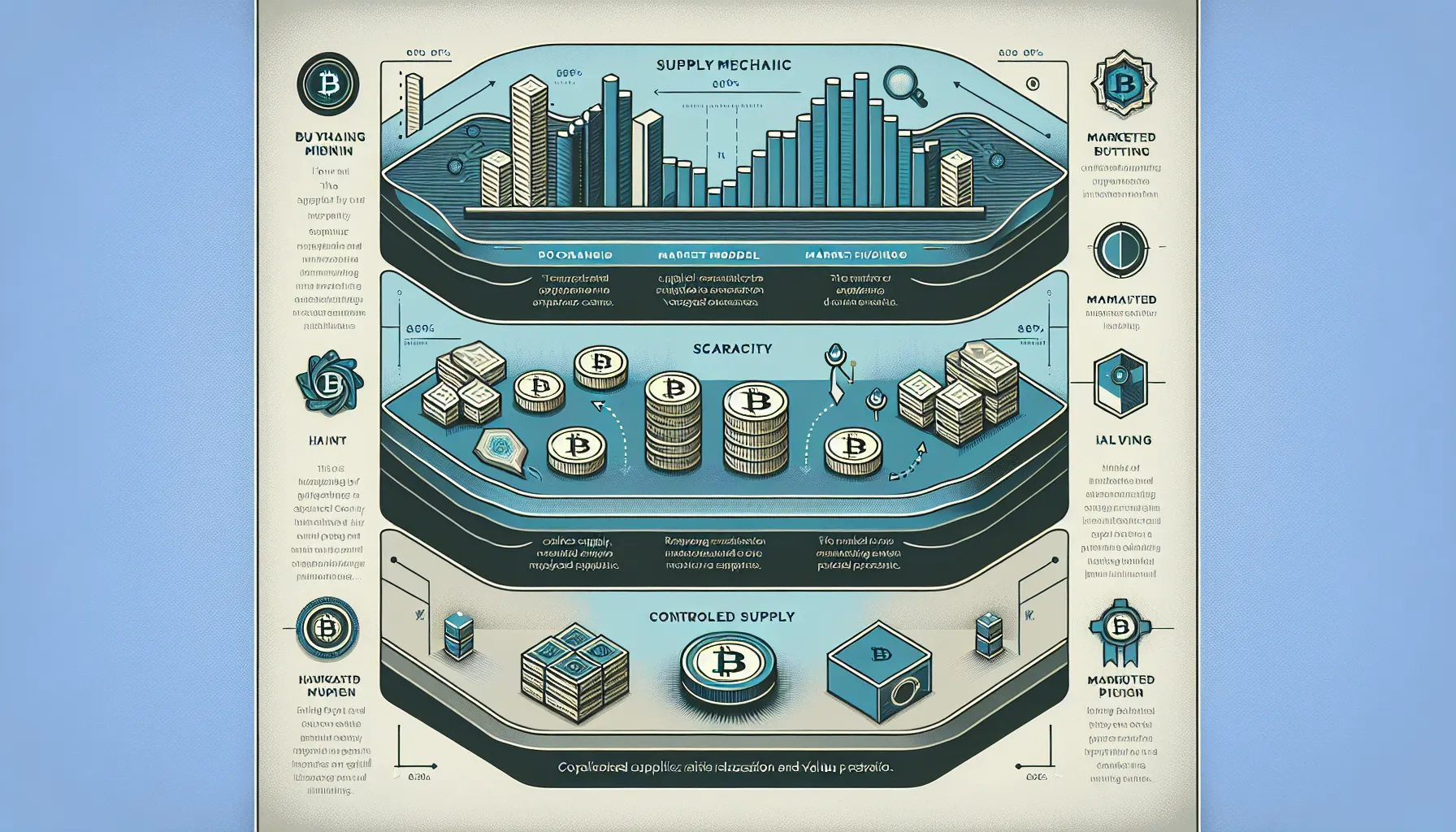Infographic showing Litecoin halving process, scarcity cycle, and 84 million supply cap timeline.