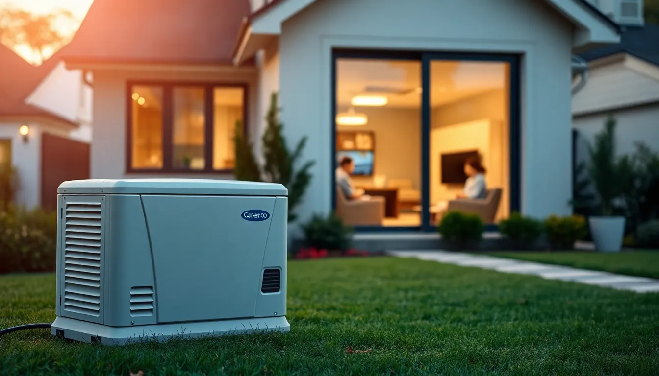 family using power safely during a blackout with a whole home generator.