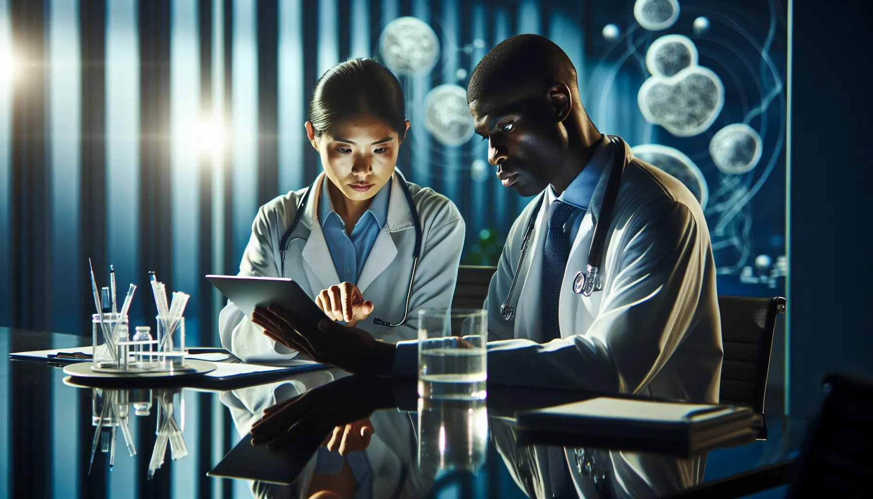 medical team discussing Gerenaldoposis disease in a modern healthcare setting.