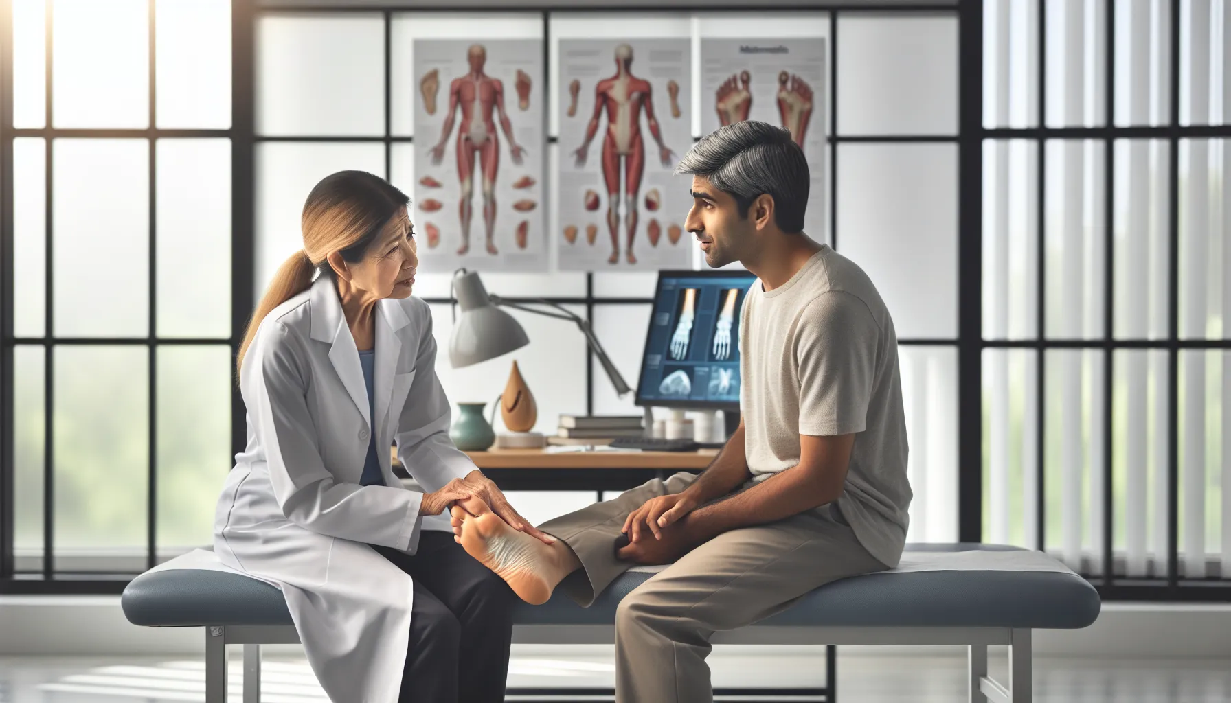 doctor discussing pavatalgia symptoms with a patient in a clinic.