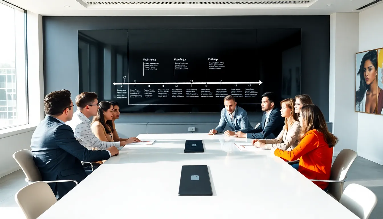diverse team collaborating in a modern office environment.