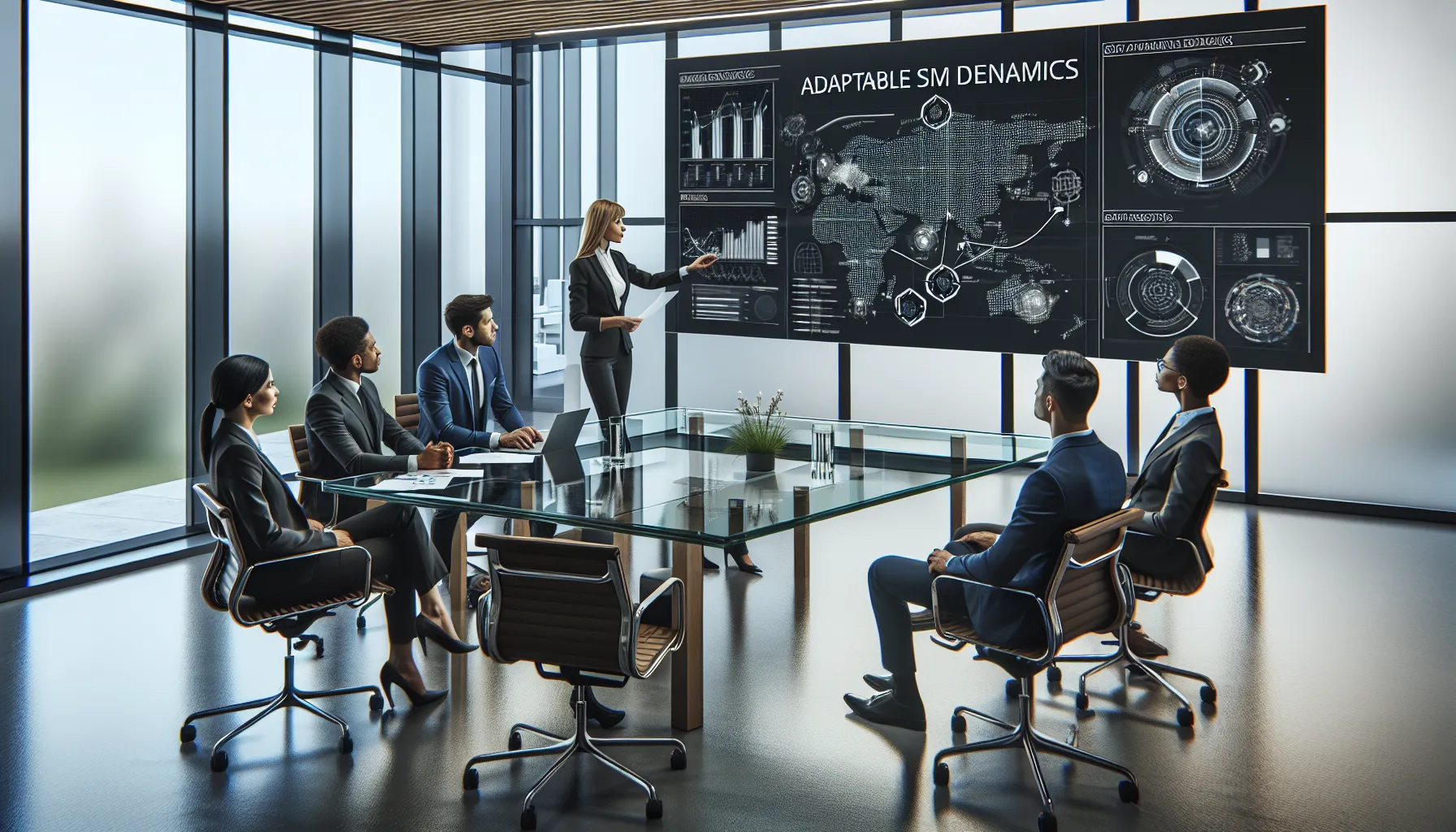 diverse team discussing the concept of Jjfi123 in a modern office.