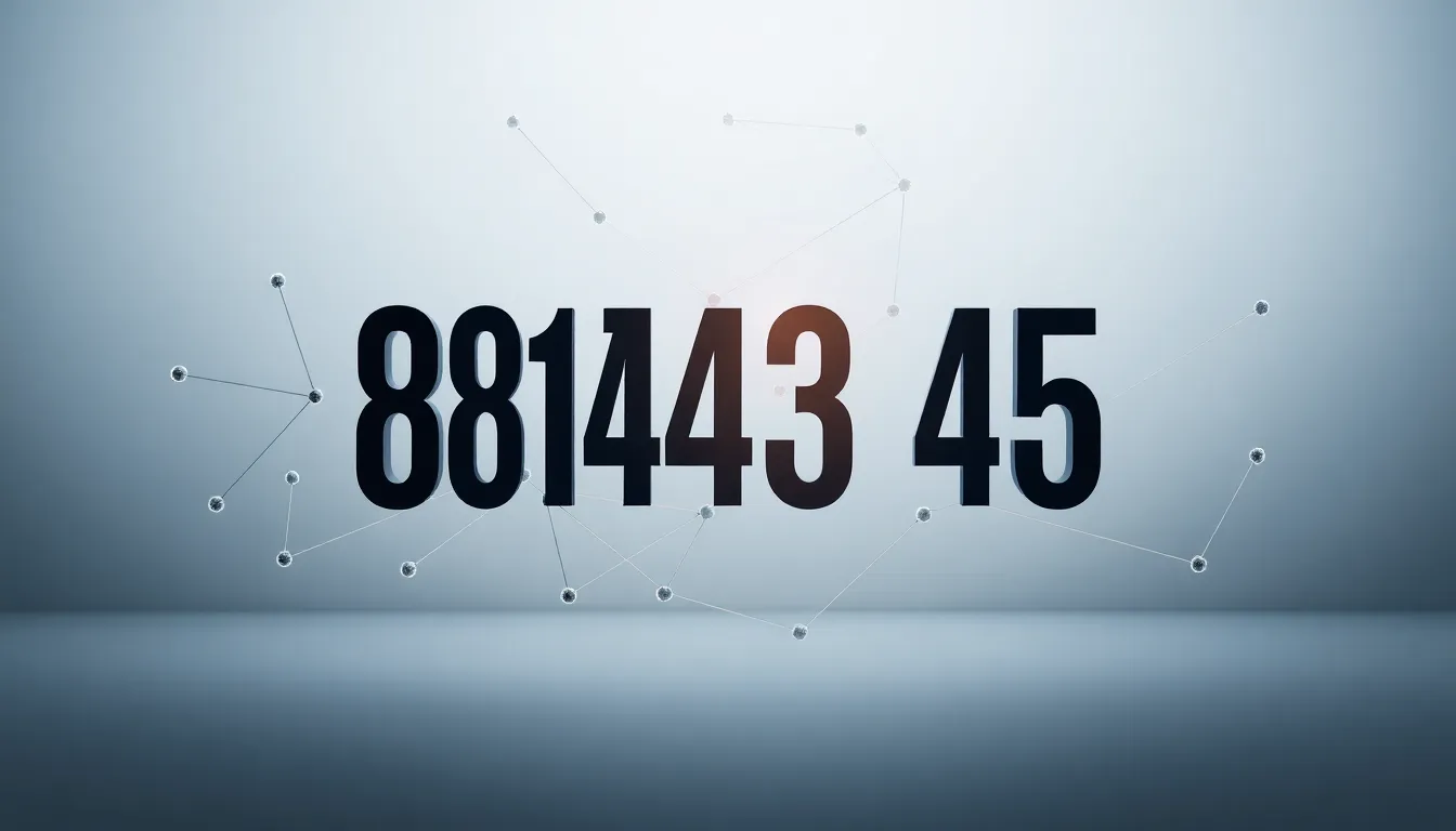 Prominent depiction of the number 2813433435 with abstract symbols.