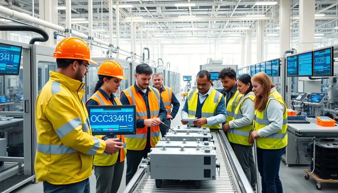 professionals inspecting products in a modern manufacturing facility.