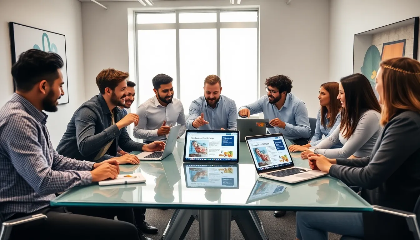 diverse professionals collaborating in a modern office.