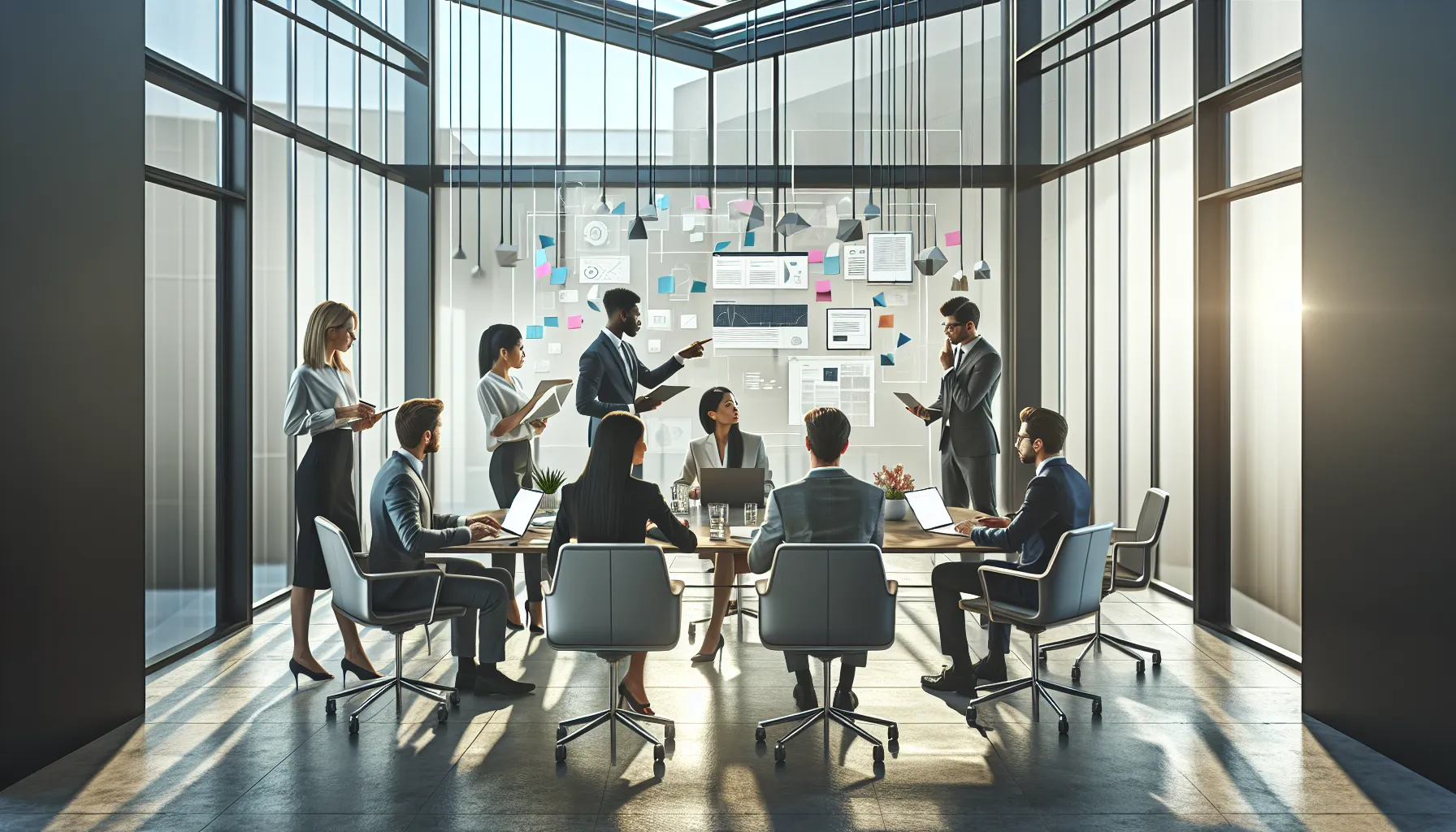 diverse team collaborating in a modern office on Grollgoza