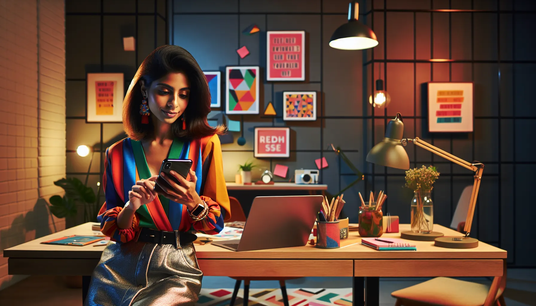 Jazmineblouise creating content in a modern workspace.