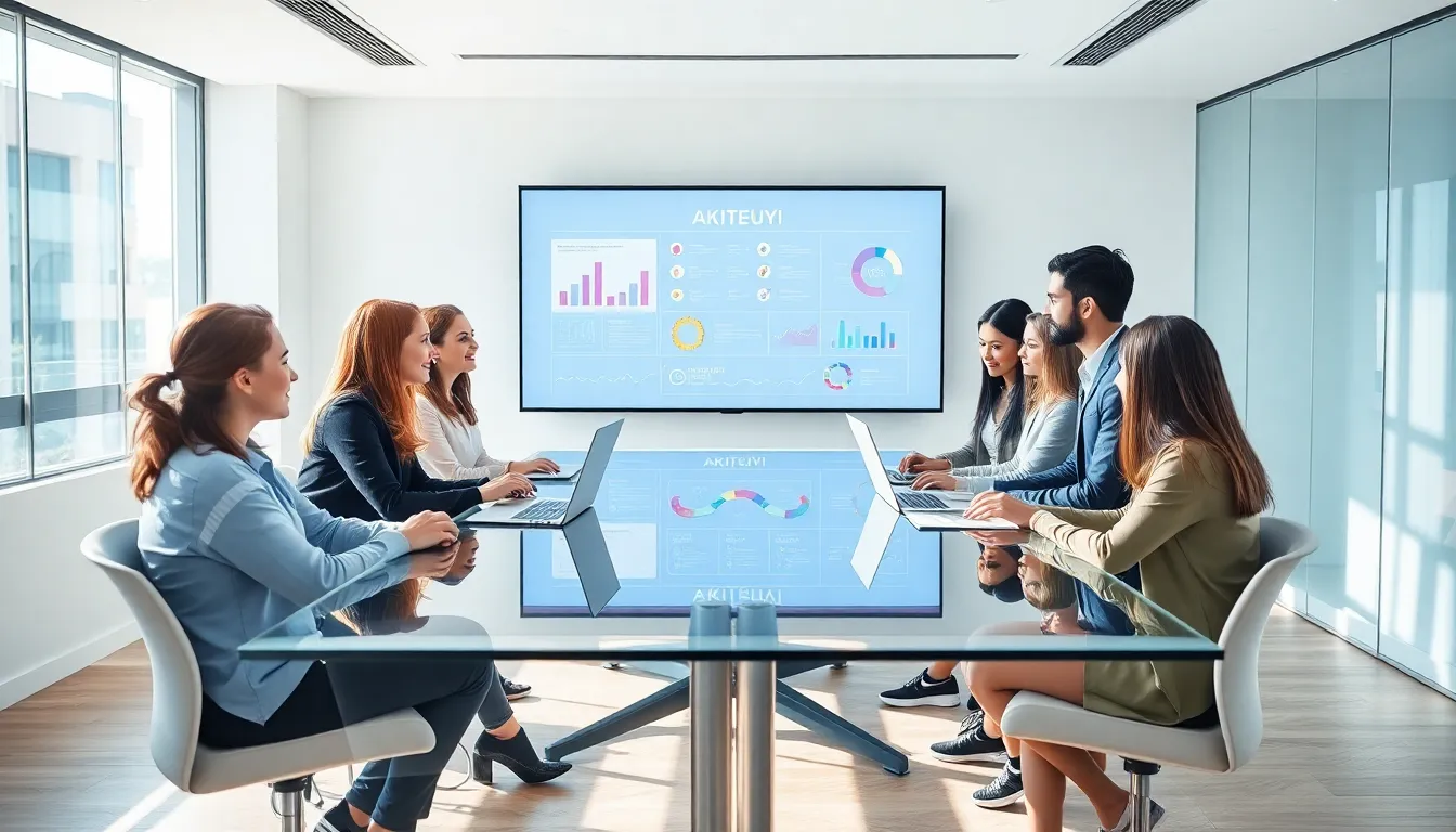 diverse professionals collaborating in a modern office setting.