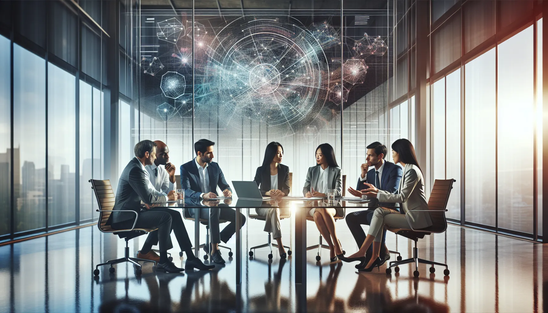 diverse team discussing complexities of pertostrums in a modern office.