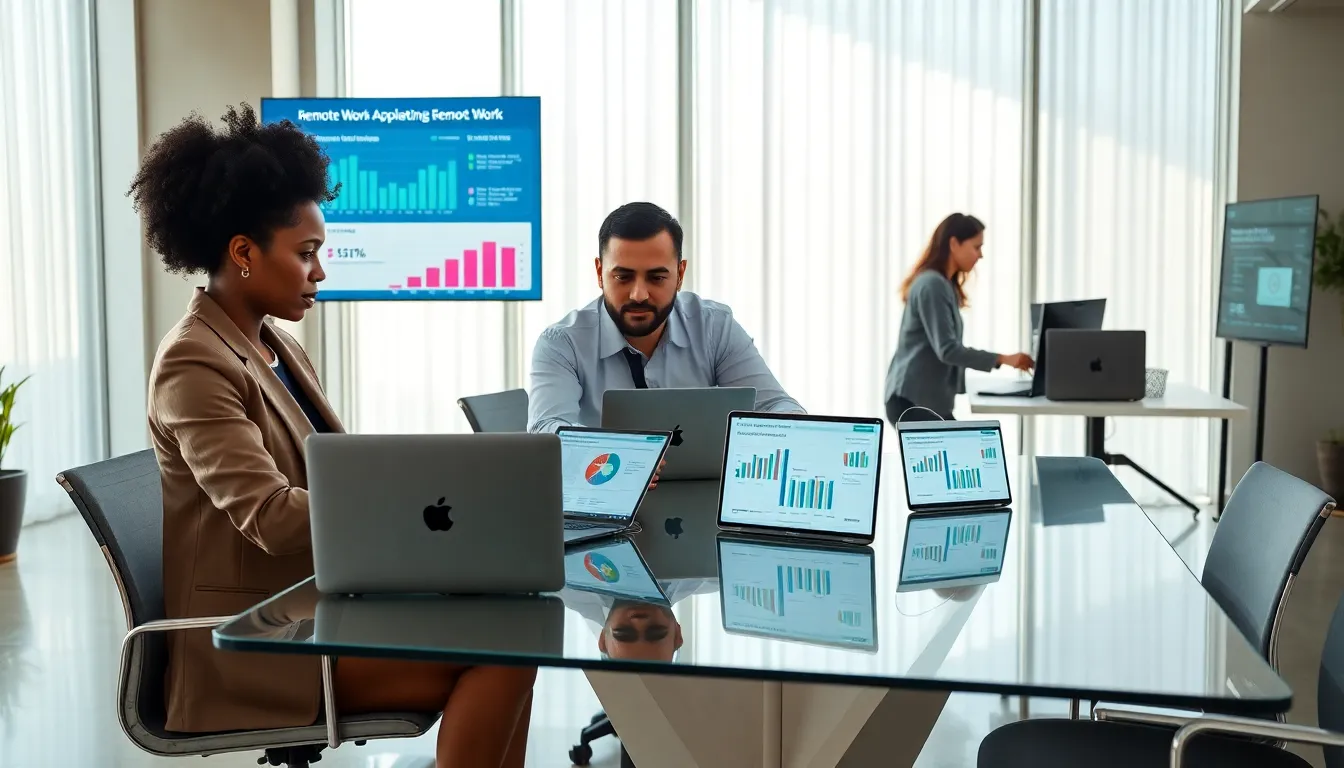 diverse federal employees collaborating in a modern remote work environment.