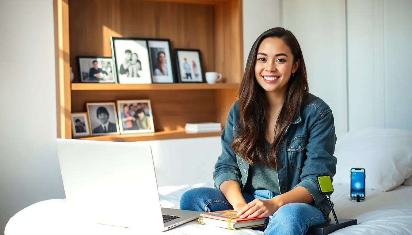 A young woman in a stylish room, embodying Missallyrose9's vibrant personality.