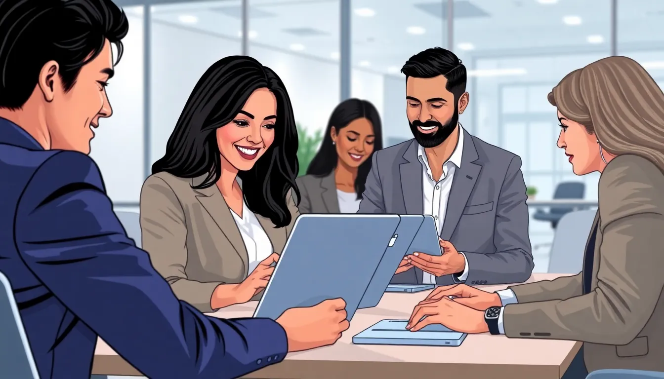 diverse team collaborating on cryptocurrency technology in a modern office.