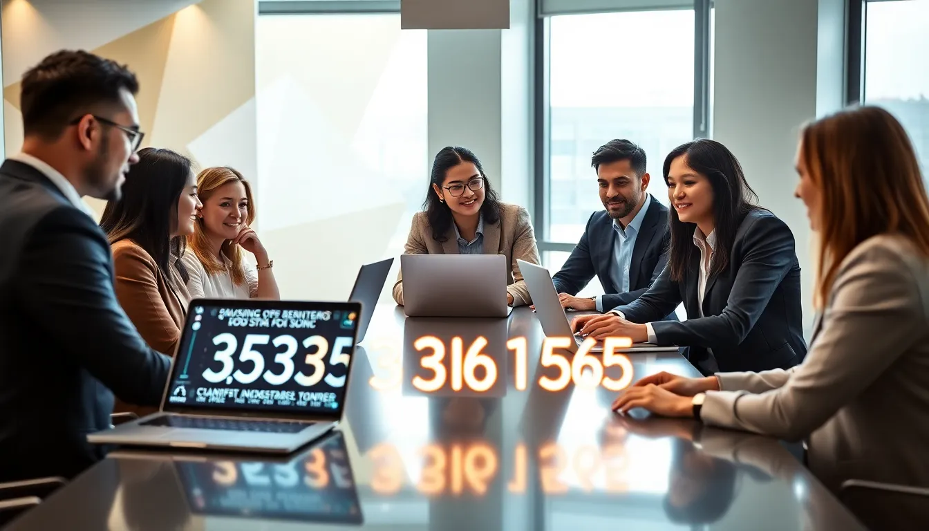 diverse team discussing data identifiers in a modern office.