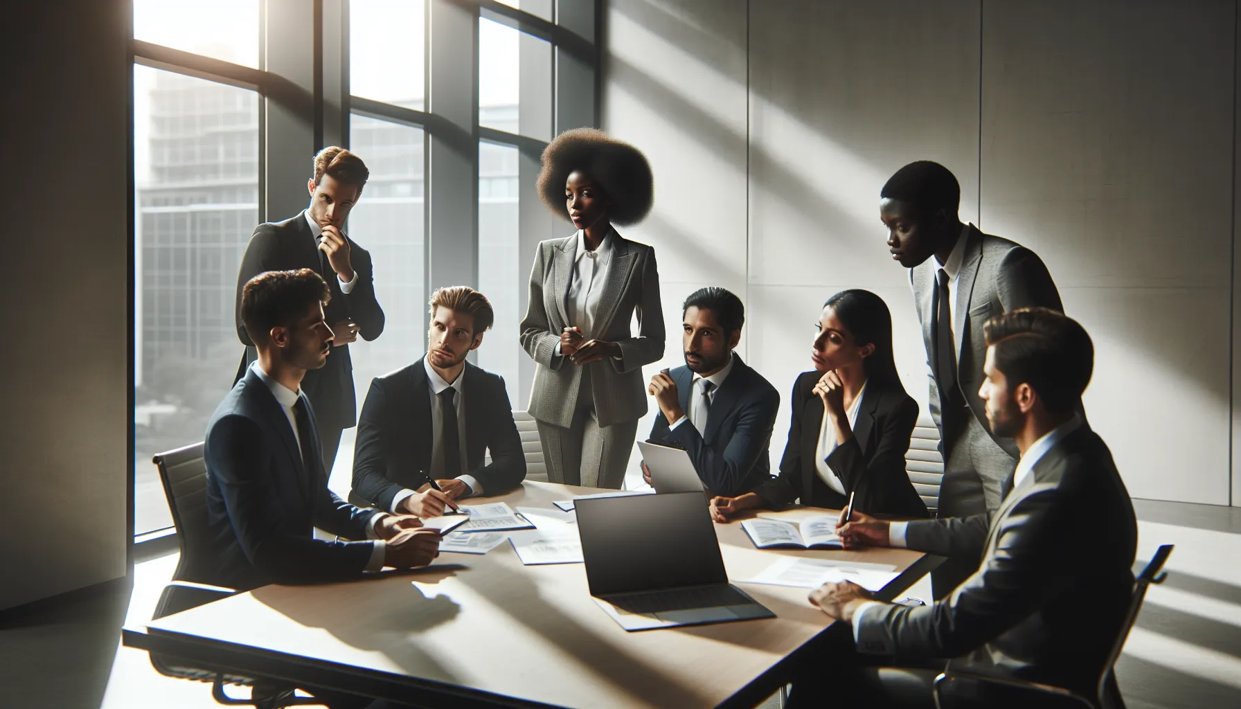 diverse professionals in discussion about challenges of Вфклыещку.