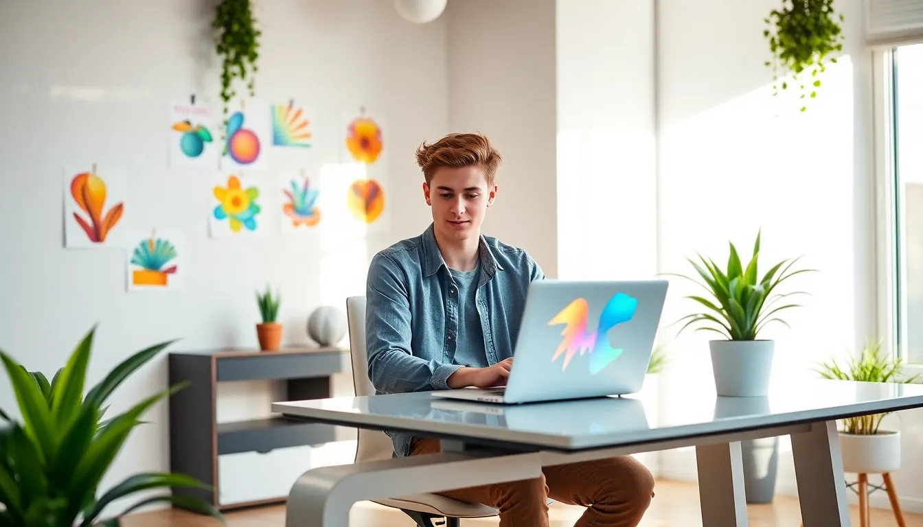 Morganjhickey17 creating digital art in a modern studio.