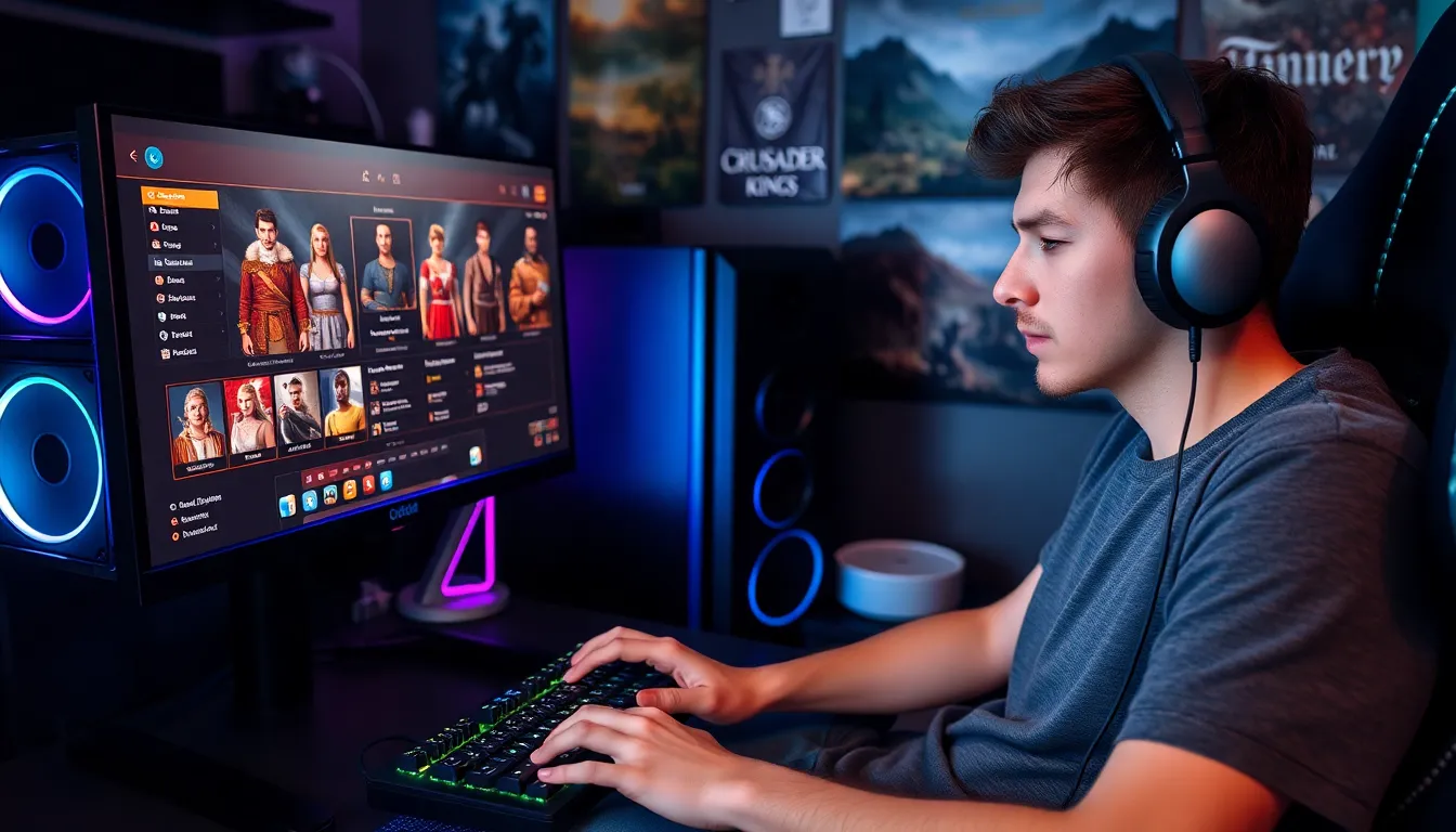 a gamer using Ck2generator for character creation in Crusader Kings II.