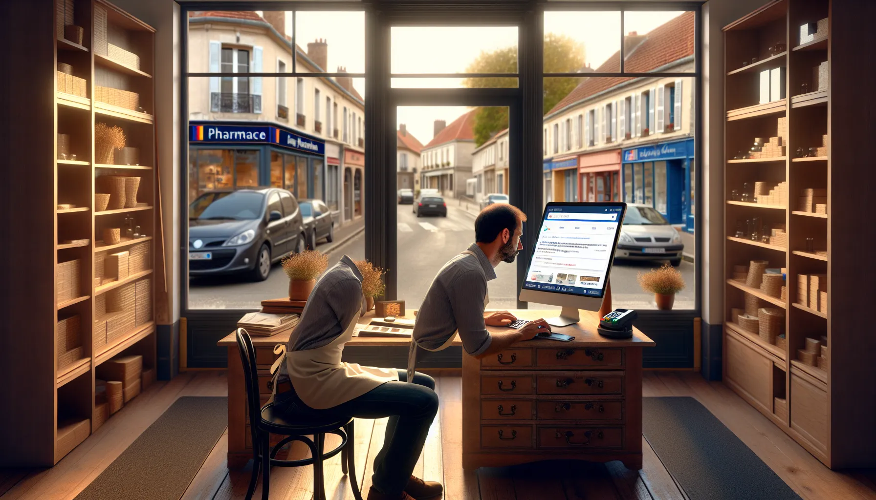 Local business owner in Valenton checking their shop’s visibility on Google search.