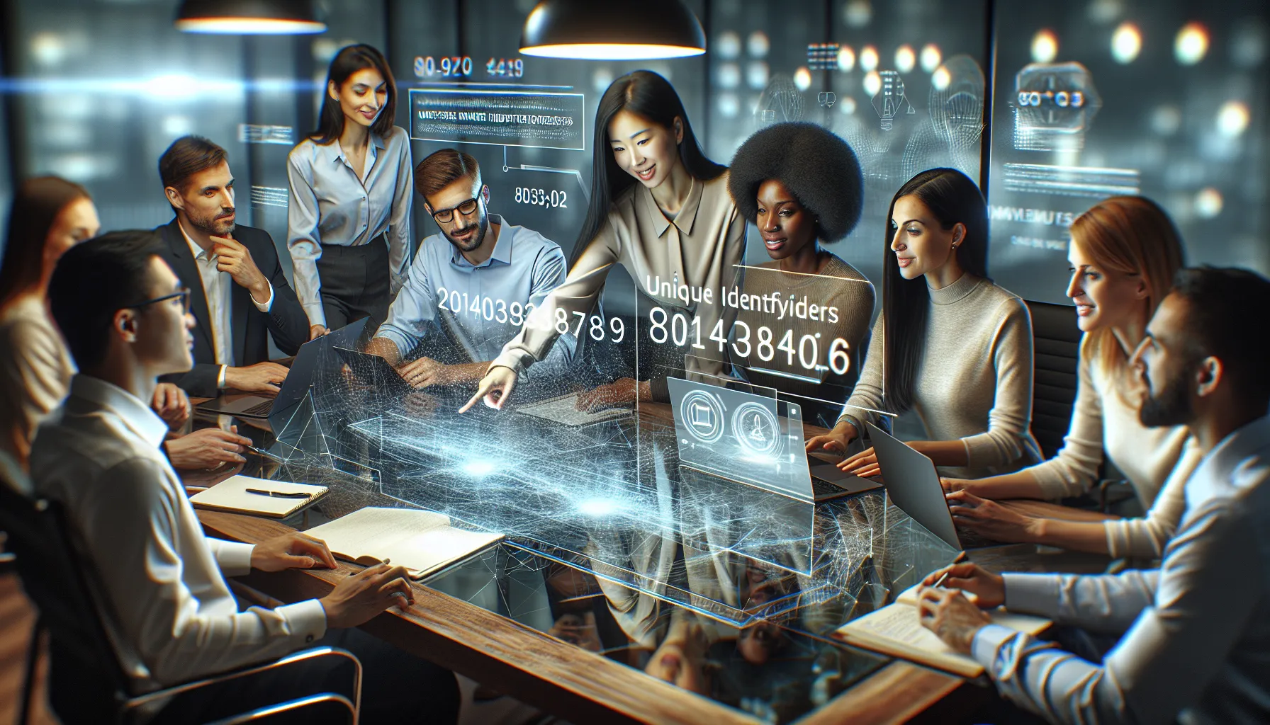 diverse team discussing technology innovations in a modern office.