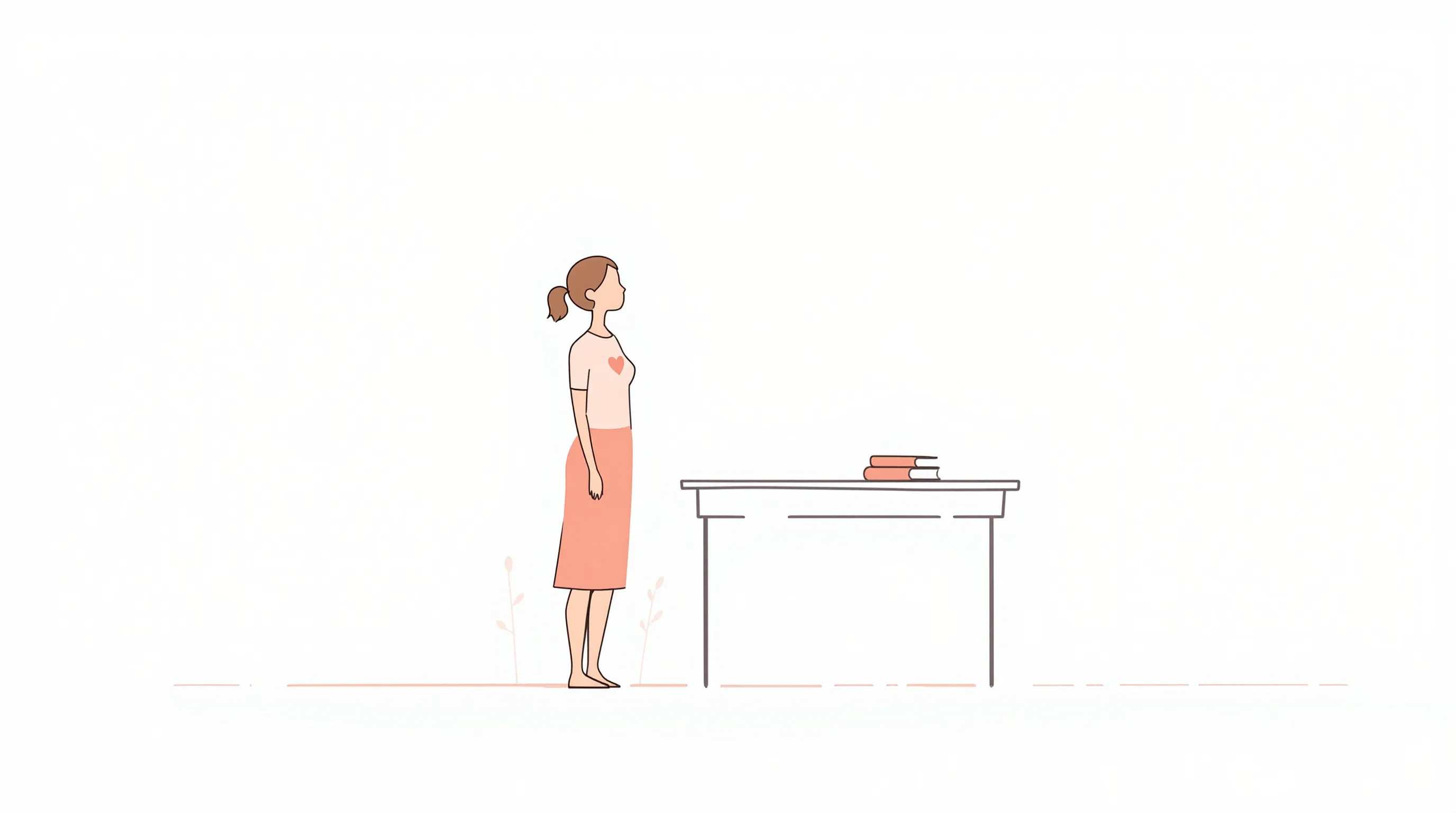 A minimalist silhouette of a teacher beside a desk with a note, evoking emotional farewell.