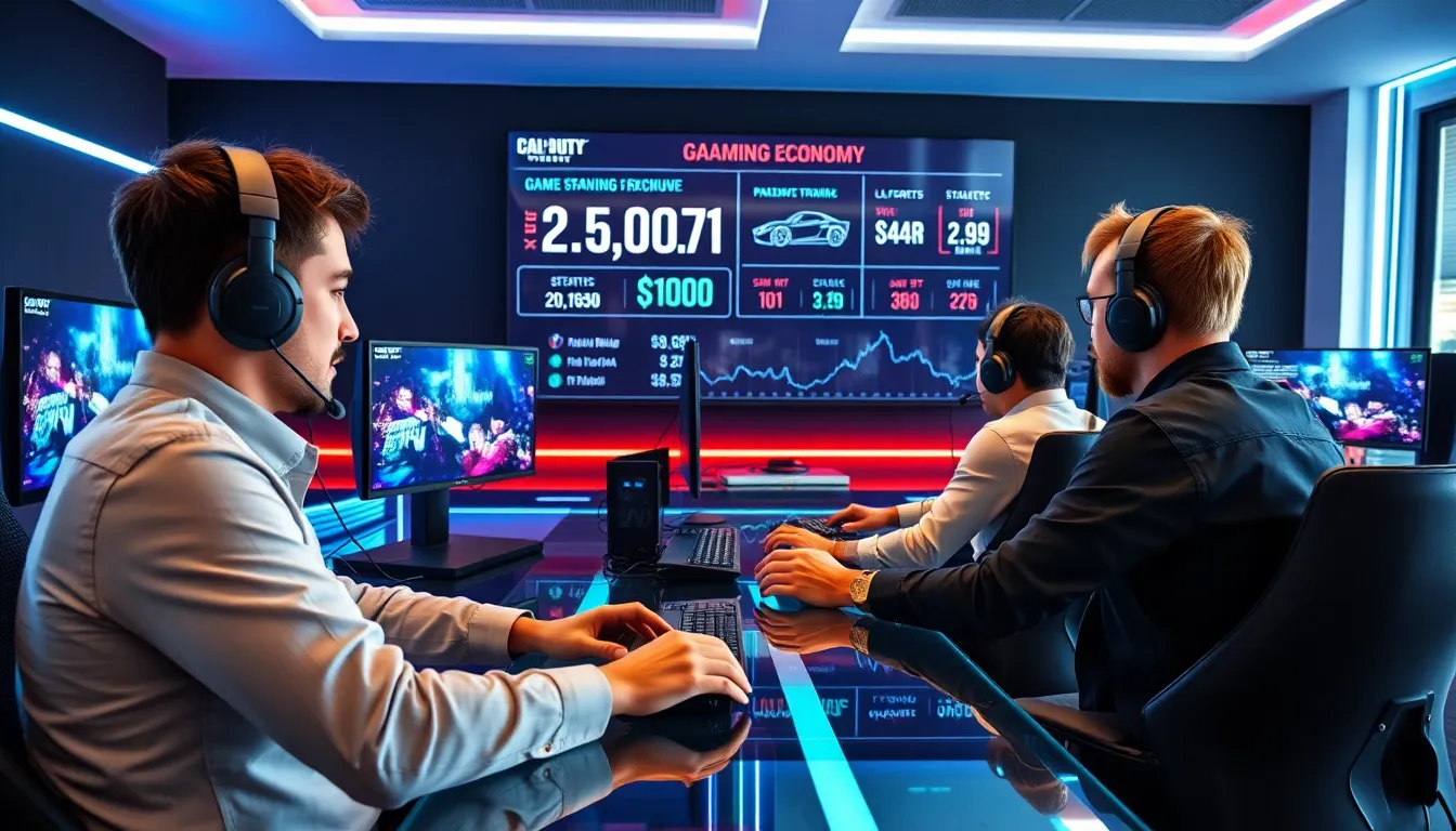 diverse professional gamers engaged in a Call of Duty session.