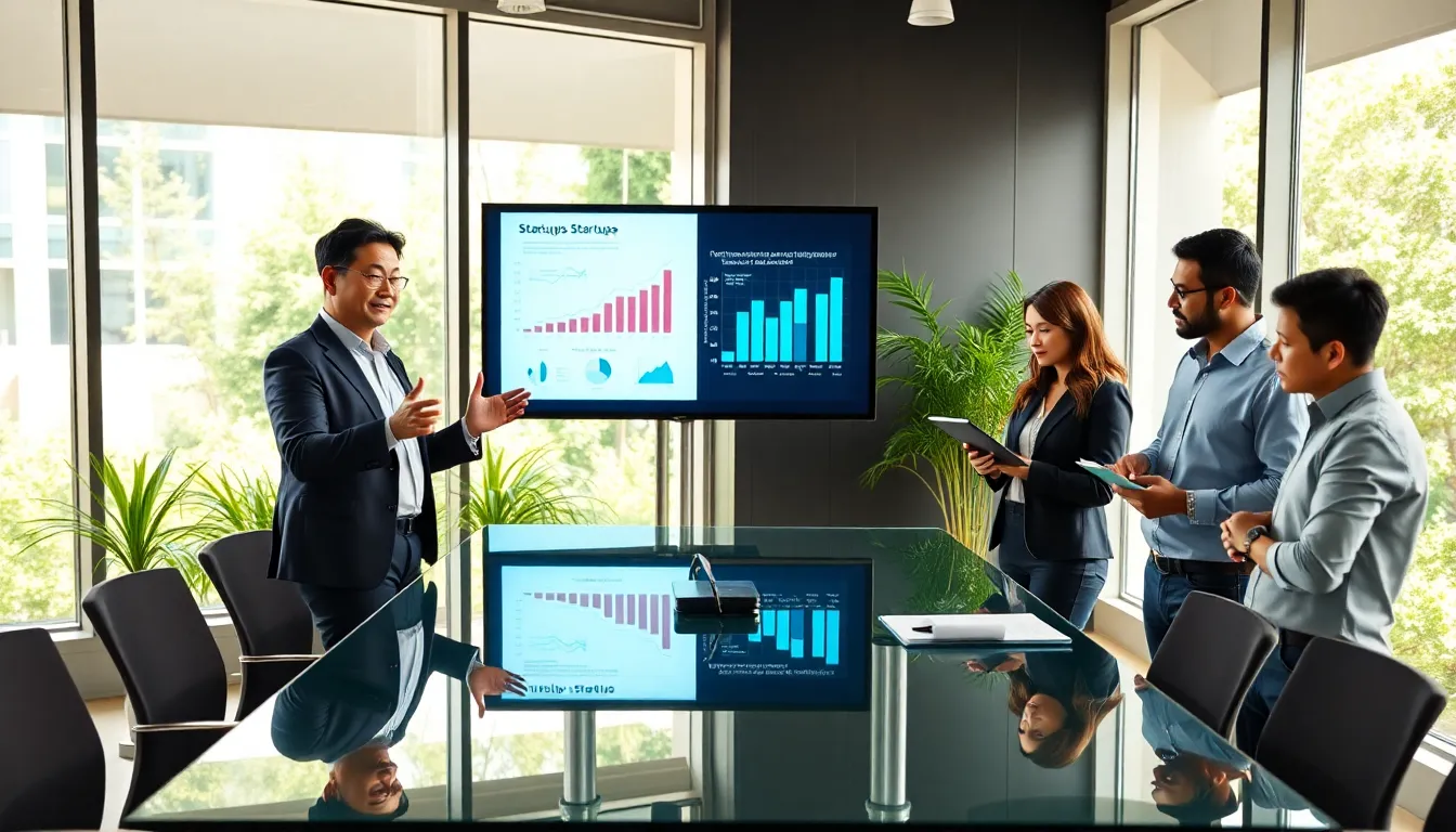 diverse team discussing business strategies in a modern office.