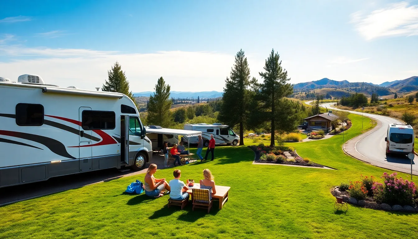 families enjoying leisure at Sun Outdoors RV Park.