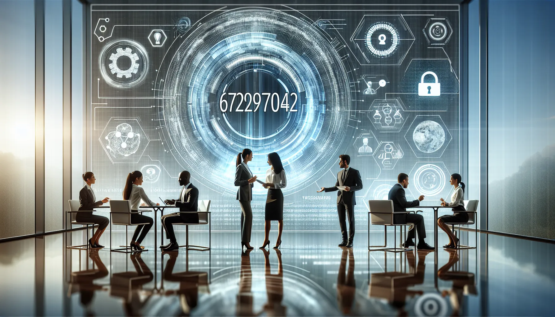 professionals discussing the future of identifier 672927042 in a modern office.