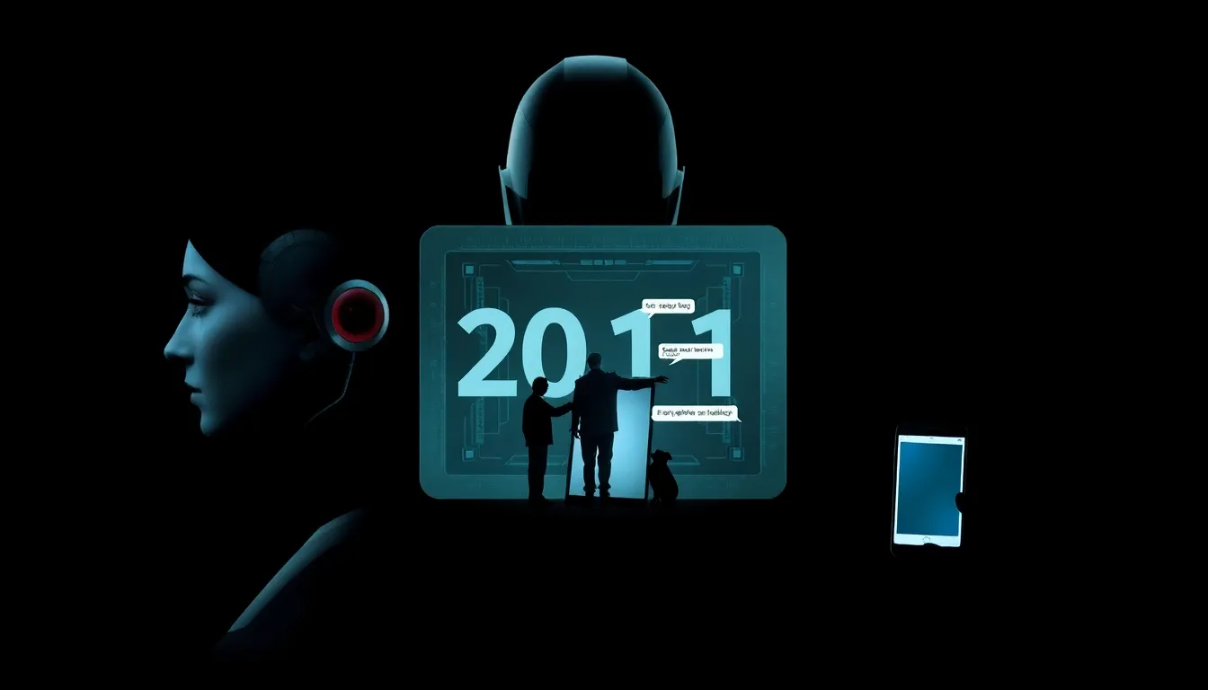 collage of classic and modern artificial intelligence films.