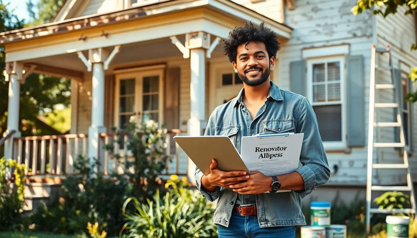 homeowner assessing a vintage fixer upper house for renovation.