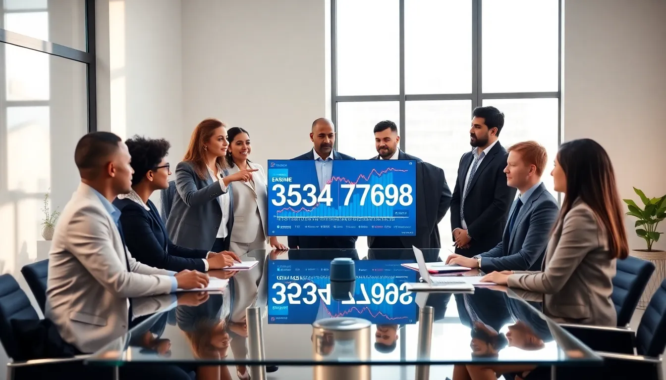 diverse team discussing the significance of the number 3534477698.