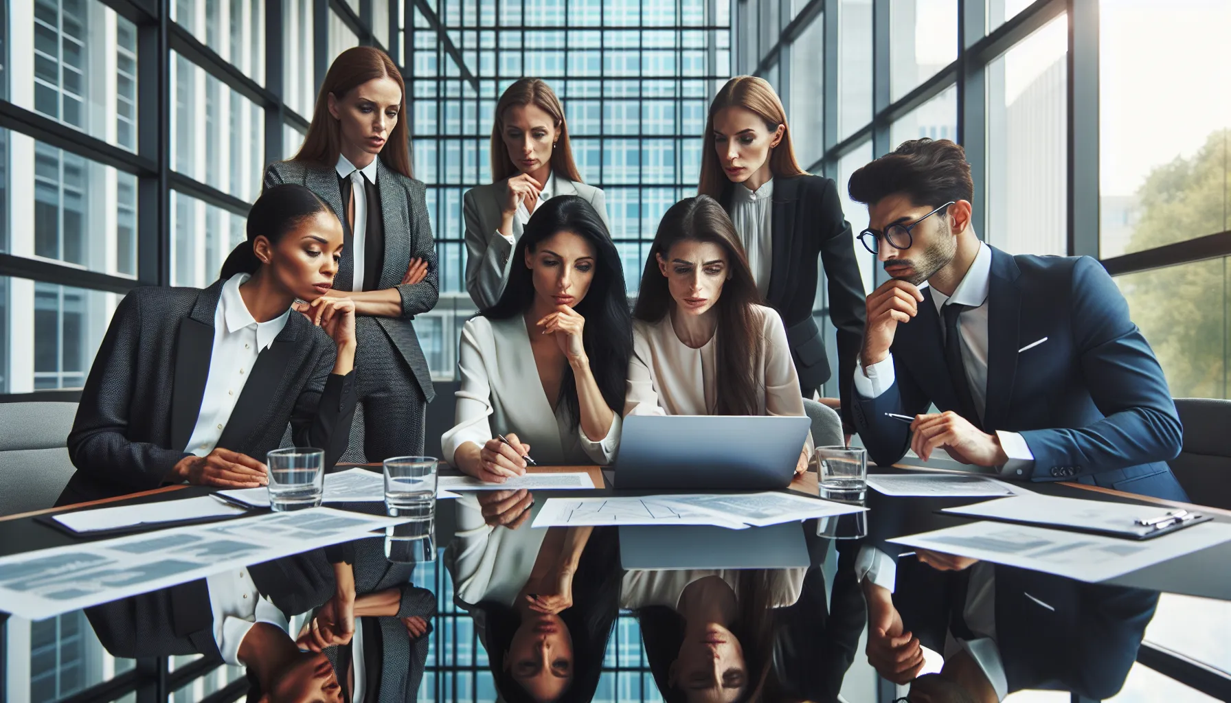 professionals discussing complex ideas in a modern office setting.