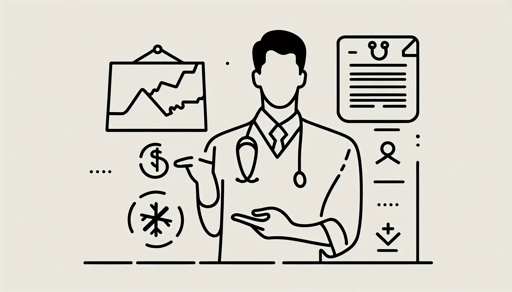 Veterinarian reviewing a contract with compensation icons and Connecticut outline.