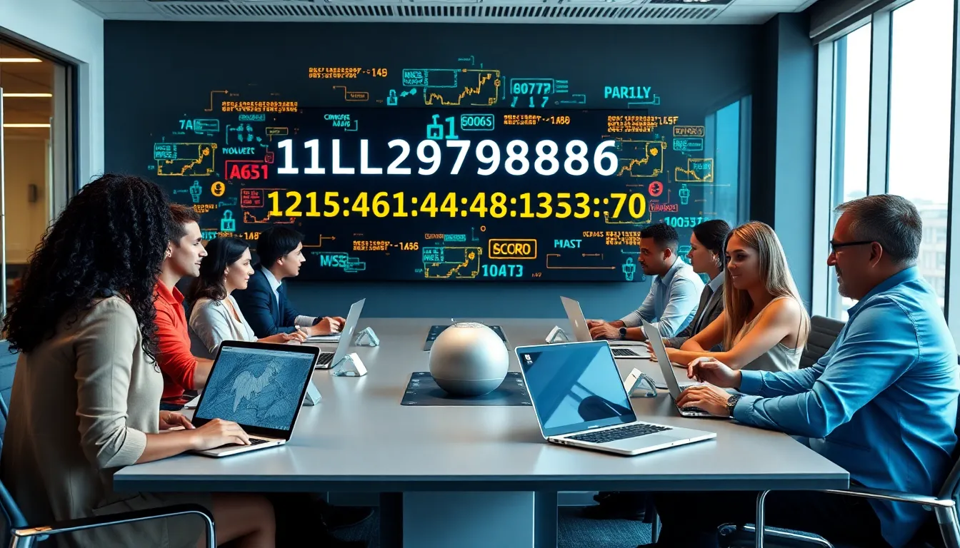 diverse team discussing data security in a modern office.