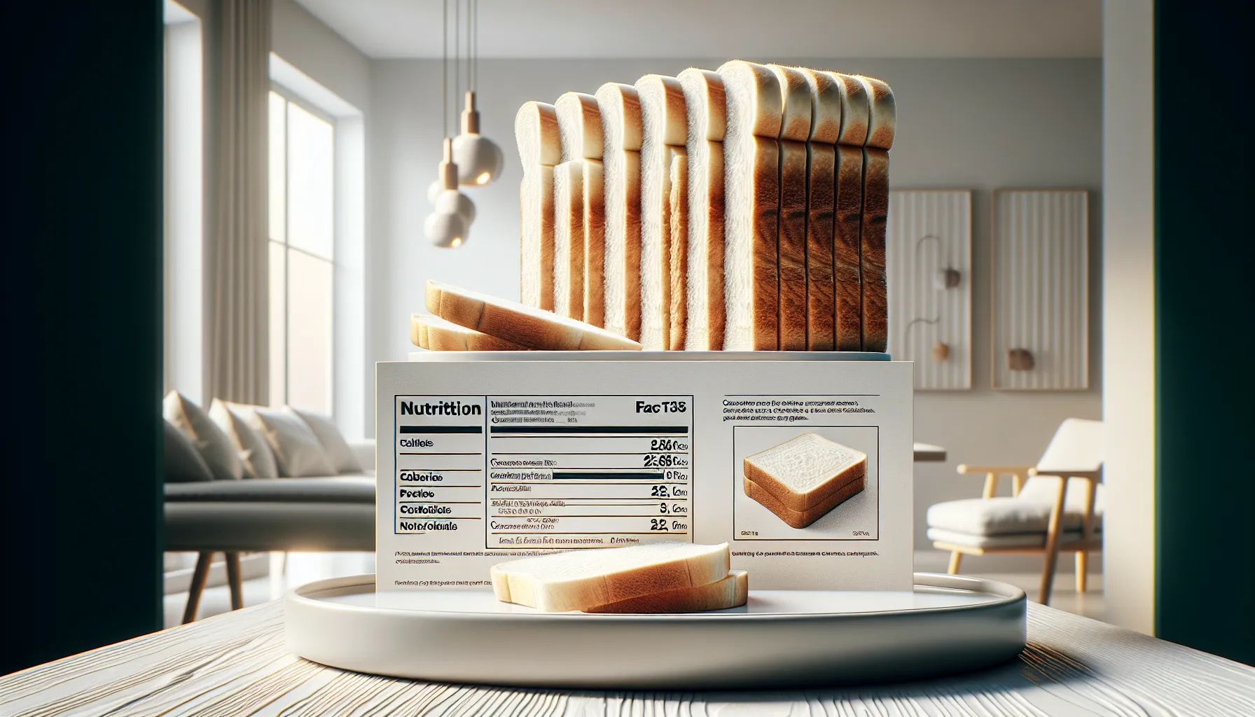 Dvopek slices on a plate with nutritional information card.