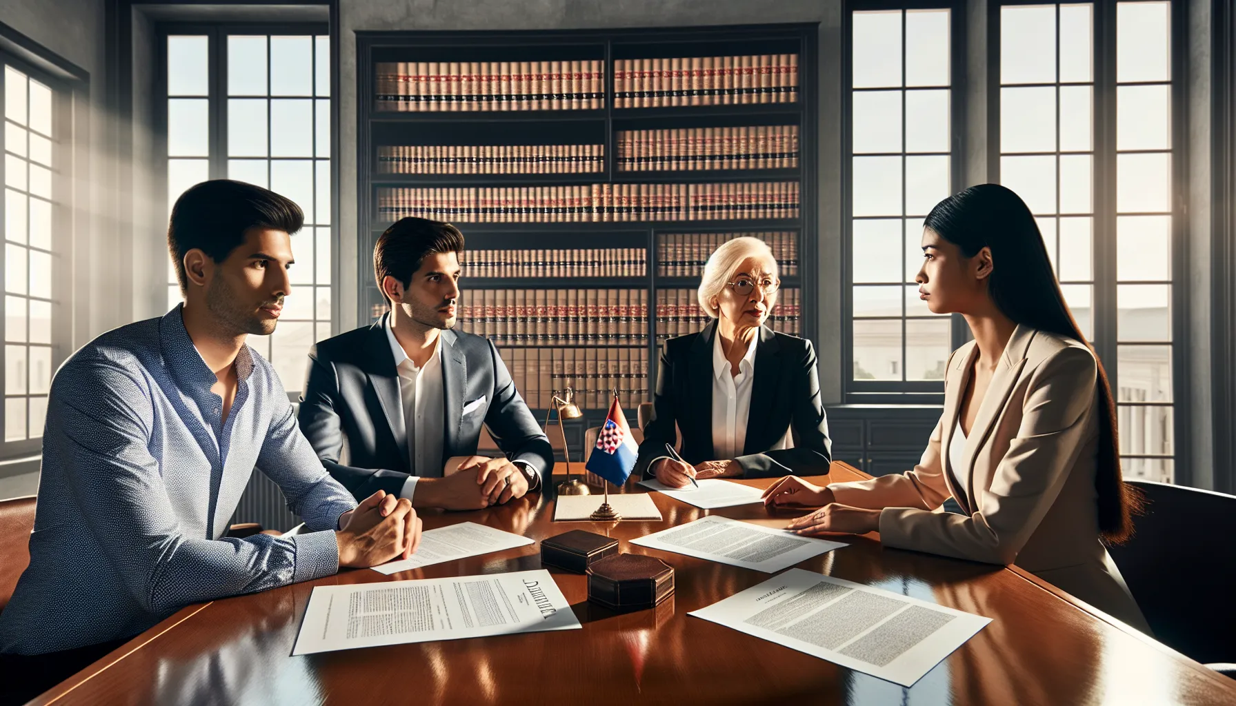 Siblings meeting with Croatian lawyer about family inheritance division