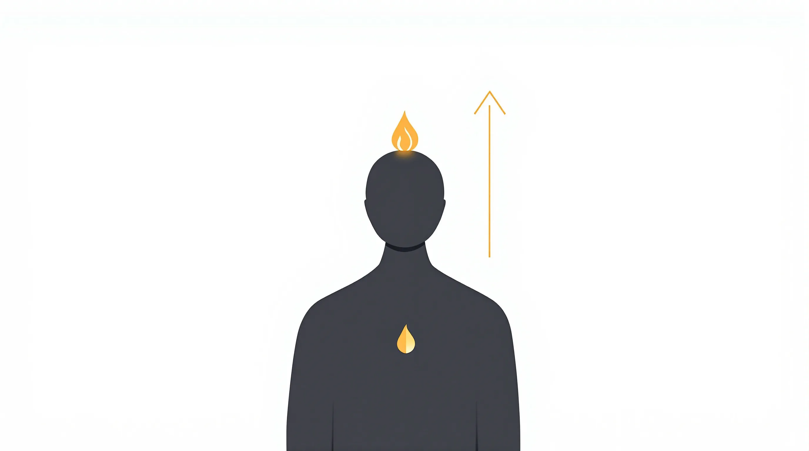 Minimalist silhouette with glowing inner flame symbolizing entrepreneurial drive and value-based success.