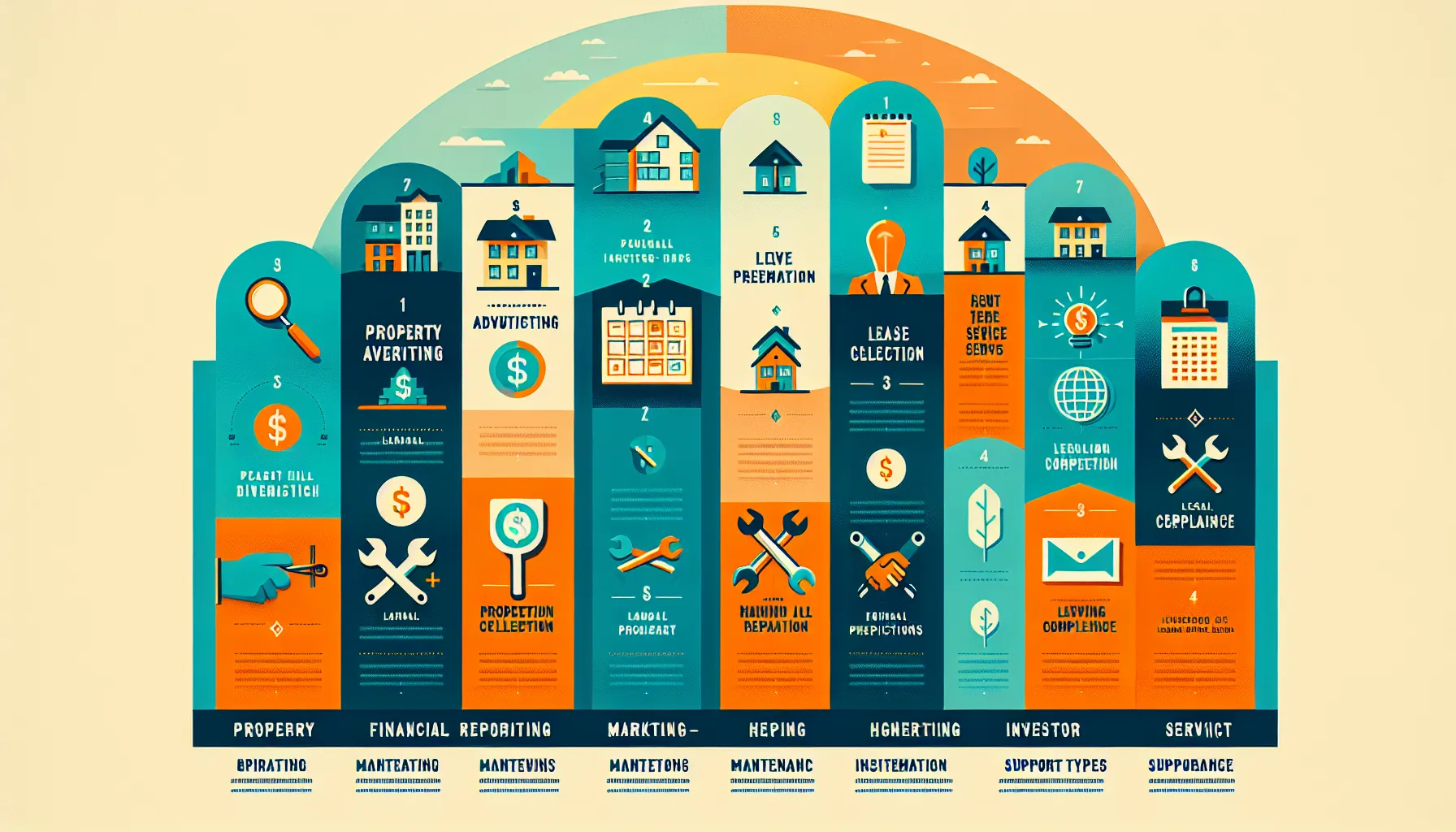 infographic showing main types of Pleasant Hill landlord services