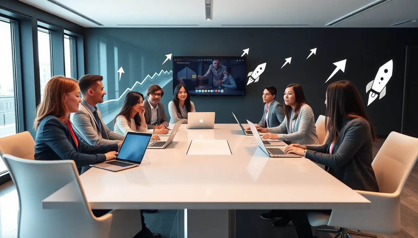 diverse real estate team collaborating in a modern office.