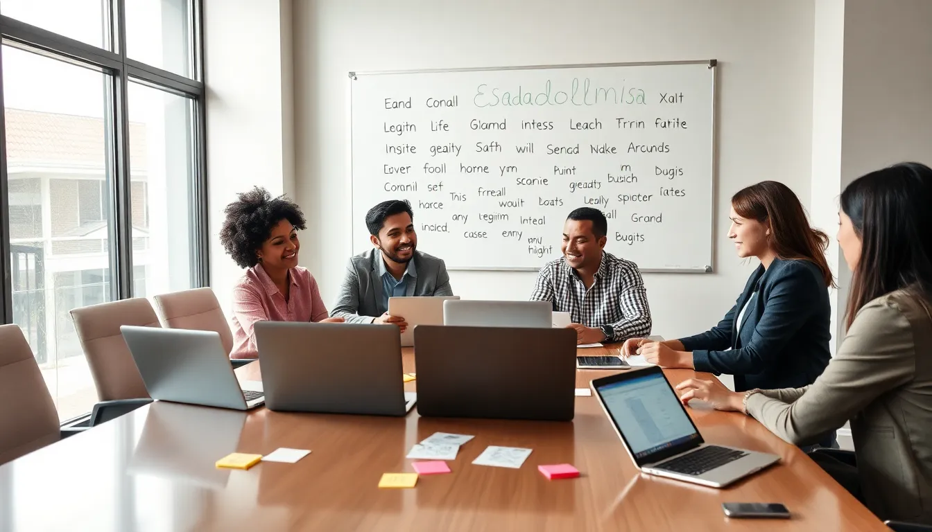 diverse team collaborating authentically in a modern office.