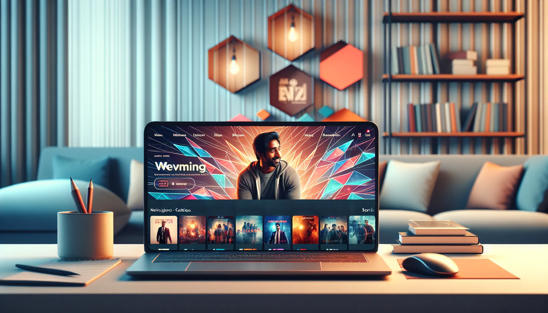 user browsing the Moviruzl.com streaming platform on a laptop.