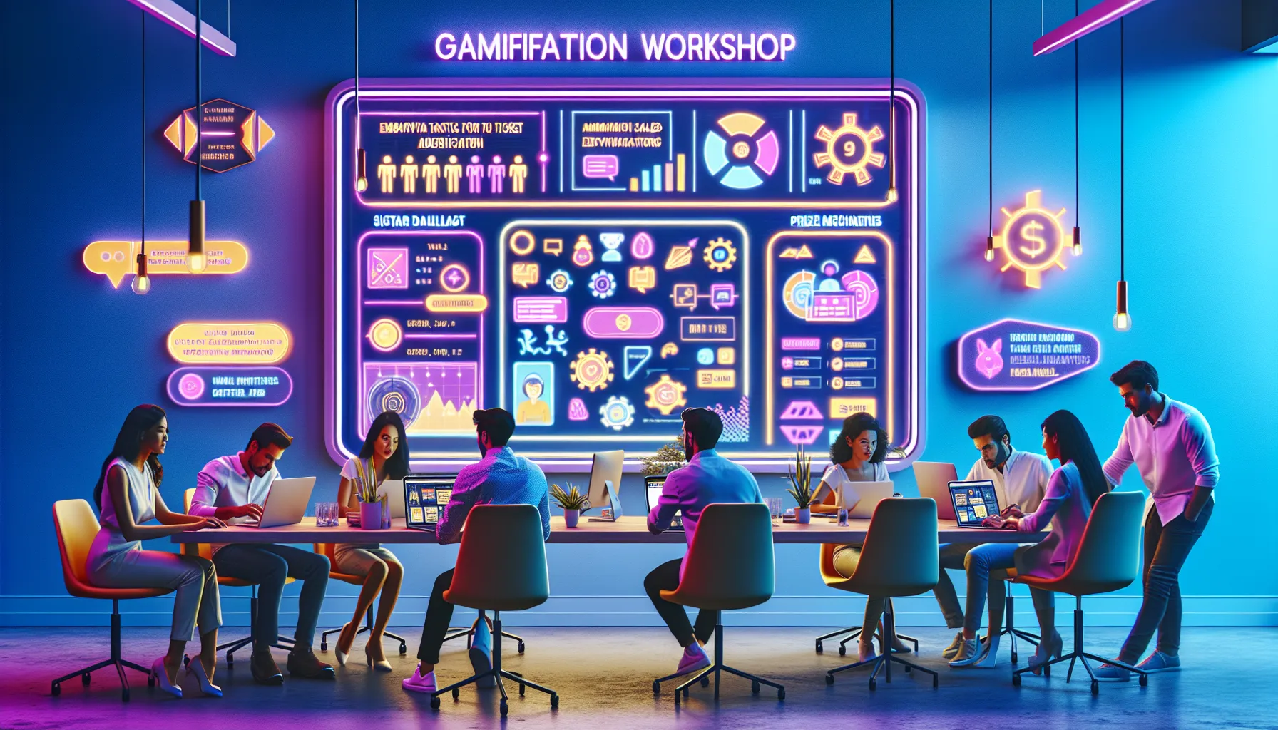 diverse team collaborating in a modern office on ticket sales strategies.