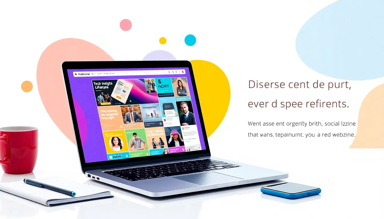 Digital collage showcasing diverse content of user @redwebzine.